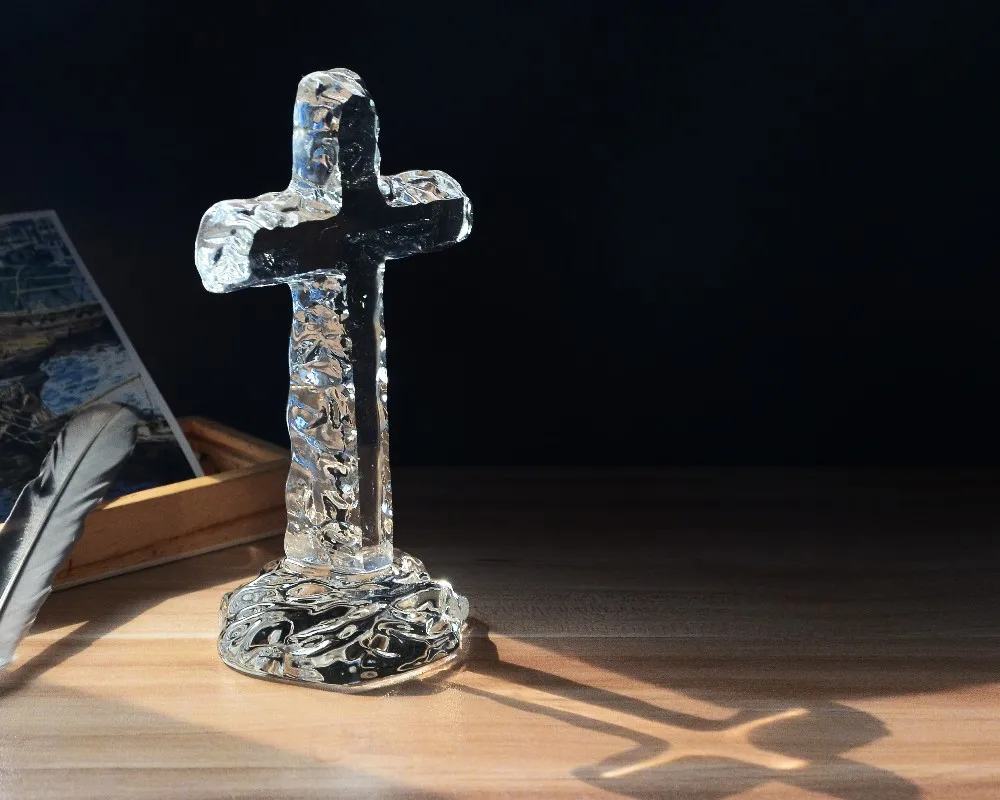 Crystal Religious Crafts Decoration Crystal Glass Cross Figurine Buy