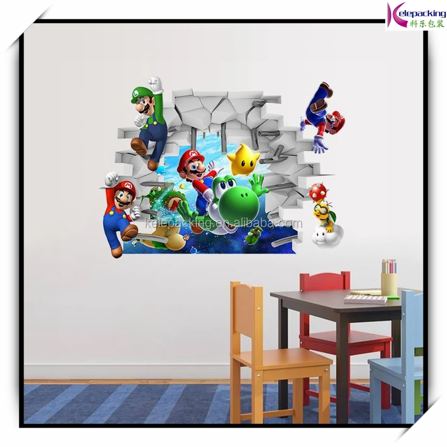 Super Mario Wall Stickers For Kids Room Pvc Wall Decal Diy Game Wall Art Bedroom Home Decor Cartoon Adesivo De Parede Buy Super Mario Wall