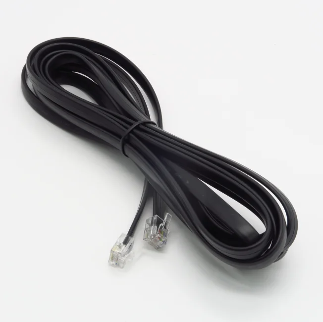 Custom Rj11 Coiled Phone Landline 6p4c Straight Pin Cut 6 Conductor