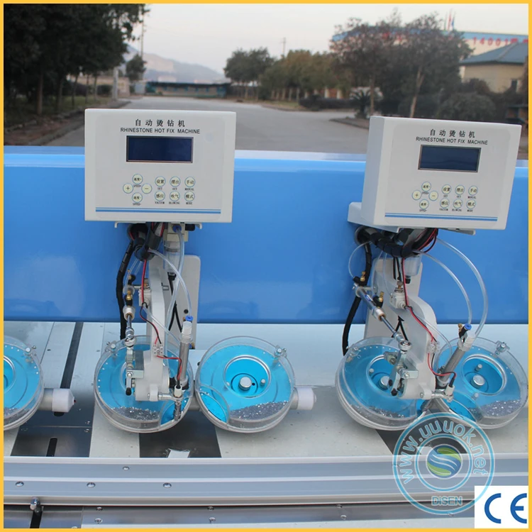 Multifunction computerized six head automatic ultrasonic hotfix application strass machine