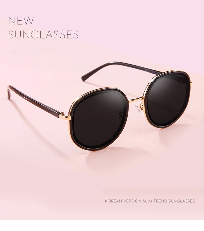 Vintage 2019 Round Frame UV400 Custom Logo Women Ladies Sunglasses
