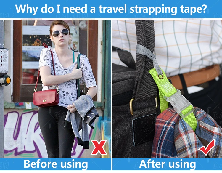 Travel Jacket Gripper Hands Free Bag Holder Luggage Strap Nylon Handbag