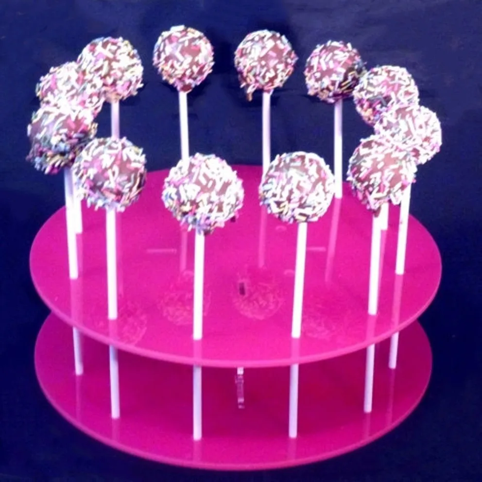 Round Pink Acrylic Lolly Display Stand Display Holder Plexiglass Lucite