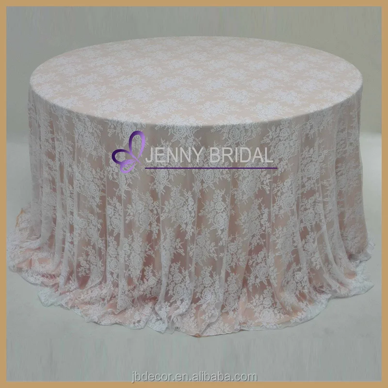 Tl002w4 Elegant Wedding Decoration White Embroidery Lace Table Cover