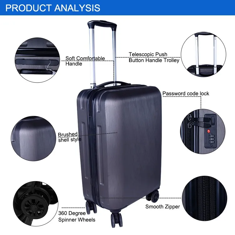 New Arrival Abs Suitcase 20 24'' Airport Hard Shell Luggage Set Custom ...