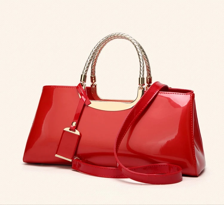 Popular Glossy Patent Leather Women Handbag Ladies Tote Bag Handbags ...