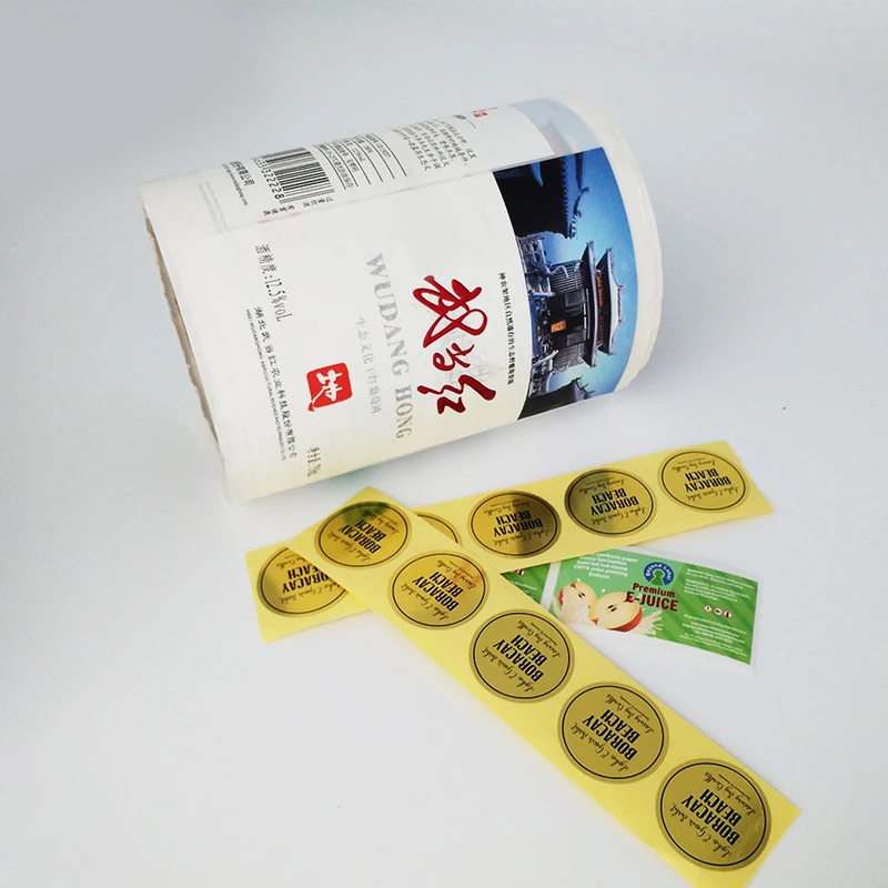 Custom Adhesive Print Foil Copper Aluminum Embossed Vinyl Stickers