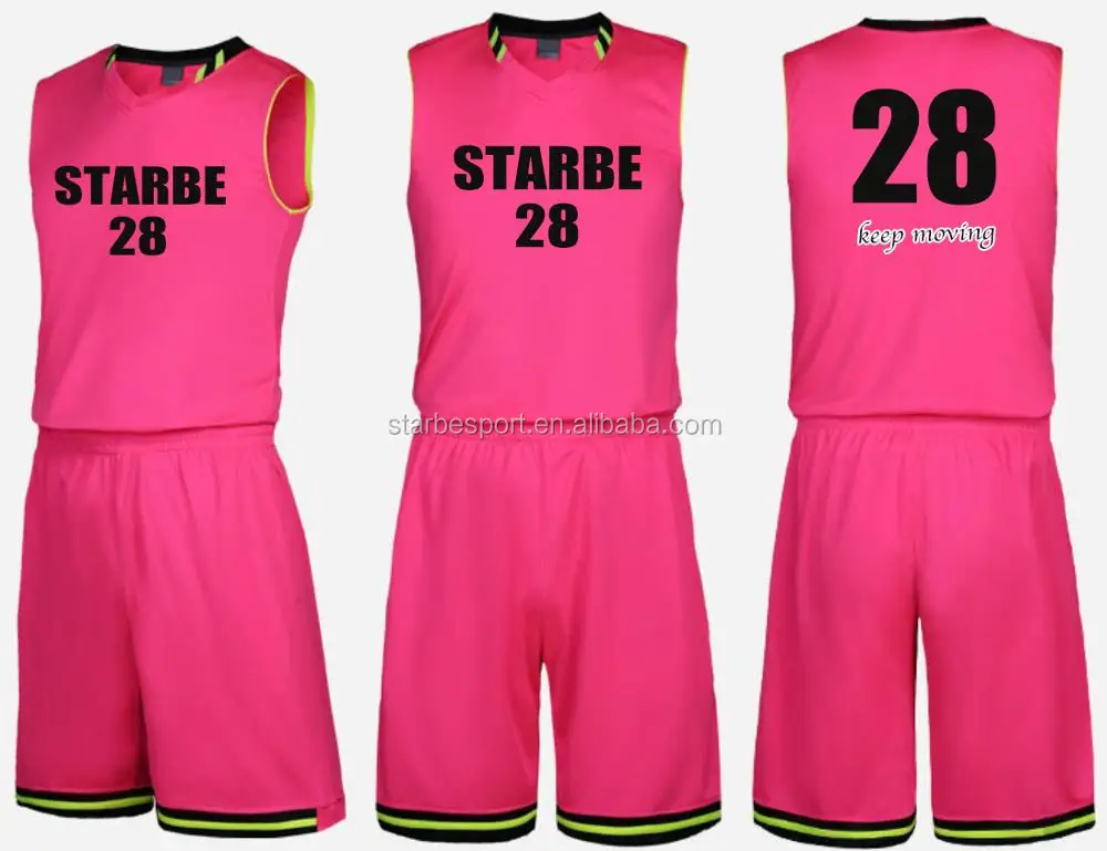 Custom Hot Pink Basketball Uniform For 