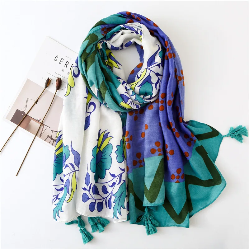 New Design Women Scarf Solid Cotton Printed Scarves With Tassel - Buy ...