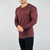 Best Selling Cotton Elastic Jersey Design Mens Blank Plain Crew Neck Long Sleeve T Shirt