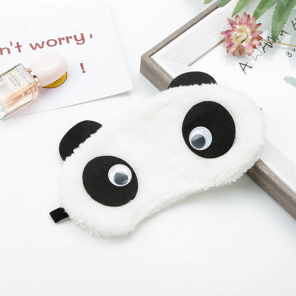 Cute Animal Eye Mask Soft Plush Sleep Masks Cotton Organic Moisturizer Dark Circles Home