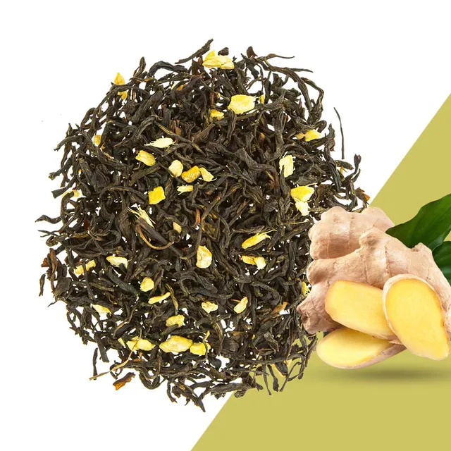 natural ginger flavoured drink blending ginger black tea leaf