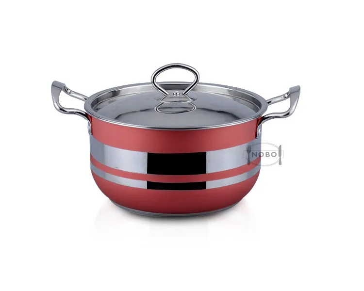8 Pcs Spray Color Stainless Steel Cookware Sets With Induction Base