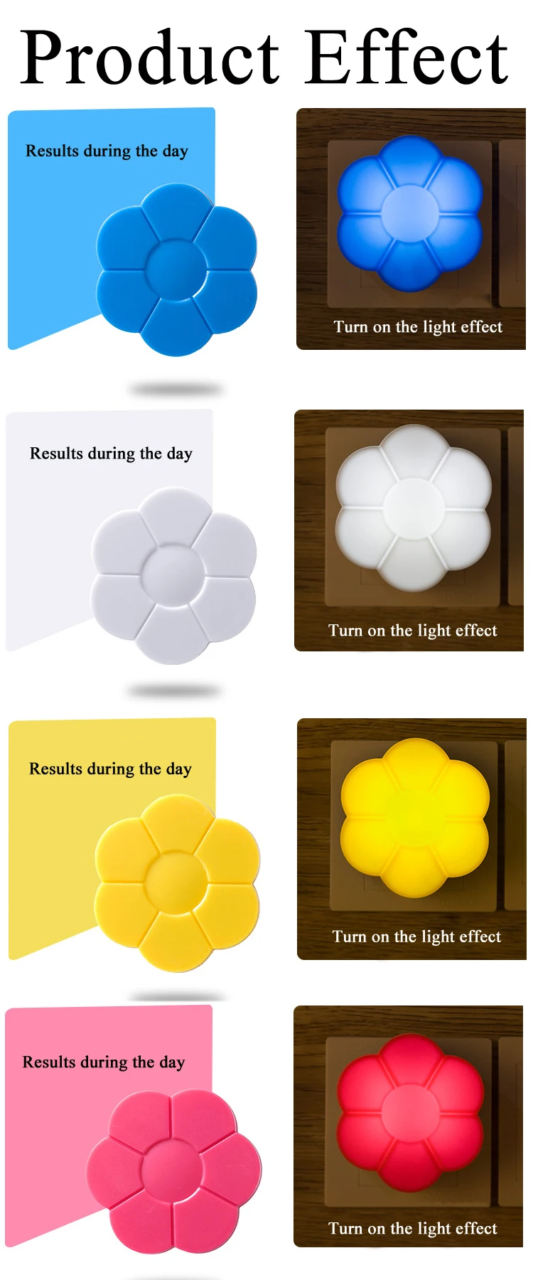 Fashion Flower shape 3D 0.5w Led Night Light