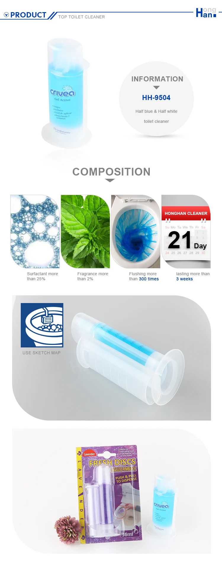 Strong Cleaning Acid Name Clip On Hanging Toilet Flush Rim Cleaner Gel