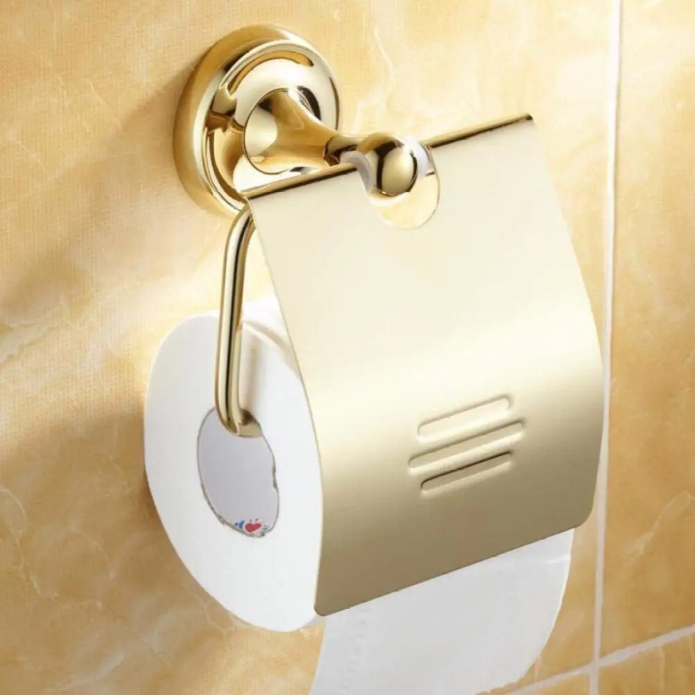 L.I. Roll Fabric of Gold of Toilet Paper Accessories Wall-Storage Door-Bathroom Container Door of Paper Toilet Paper Top of Range for Door-Towels Home Bathroom Kitchen