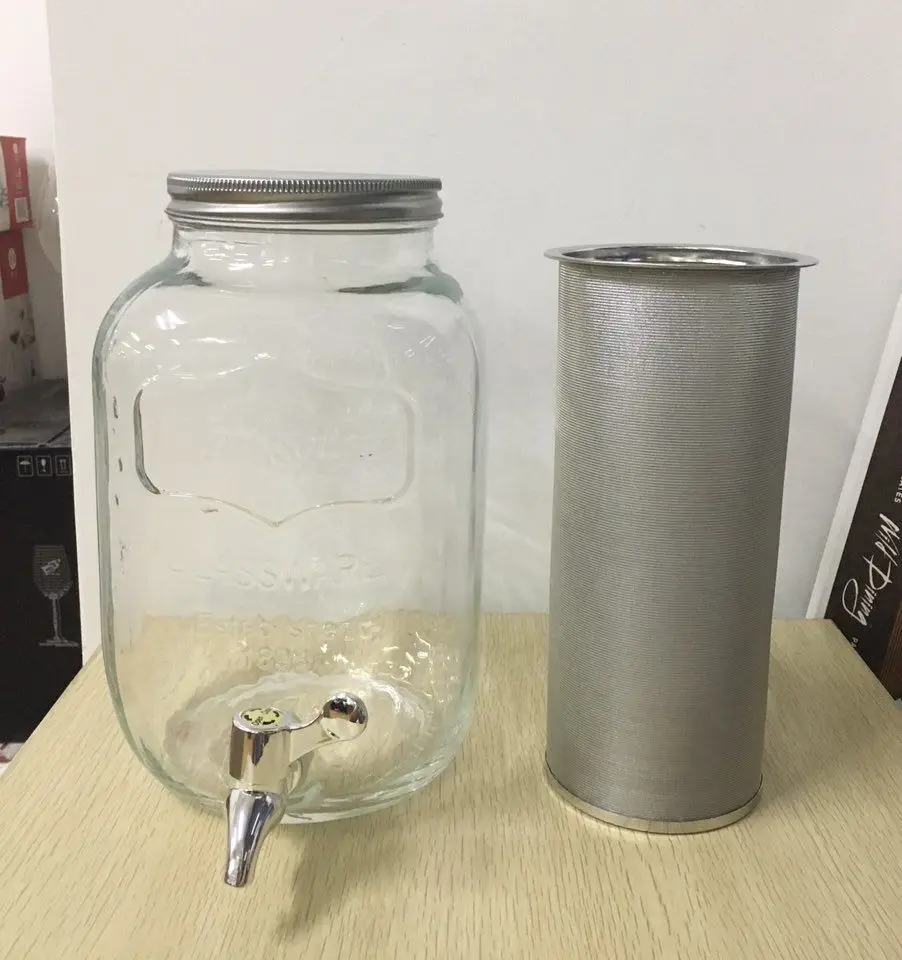 1 Gallon Clear Glass Beverage Dispenser With Ice Infuser Buy Glass