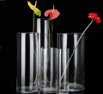 Cheap Glass Flower Vase Clear Cylinder Wedding Vases For Wholesale