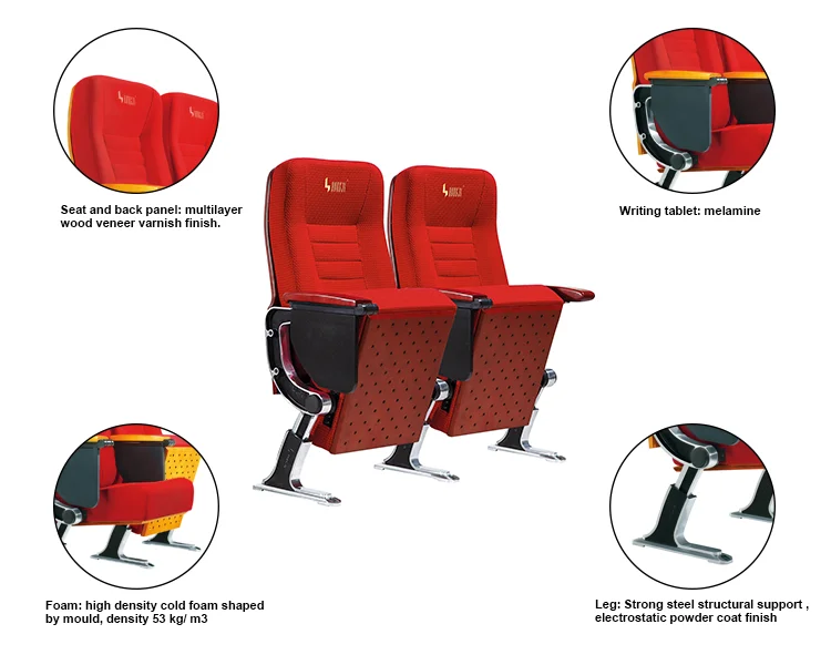 Cinema Theater Seat Chair With Cover Fabric Hj88a For Movie Cinema