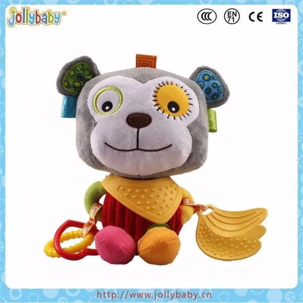 Jollybaby Lovely Wholesale Baby Monkey Animals Teether Plush Toys