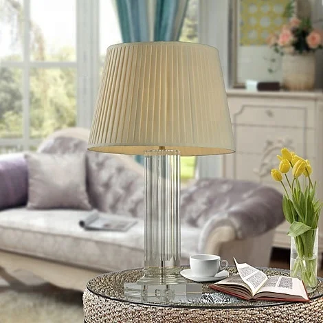 Designer Table Lamp Roman Pillar Circular Crystal Column Table Lamps for Home