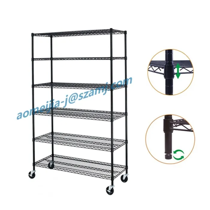 Adjustable Chrome Wire Mesh Shelving For Display With Wheels Buy