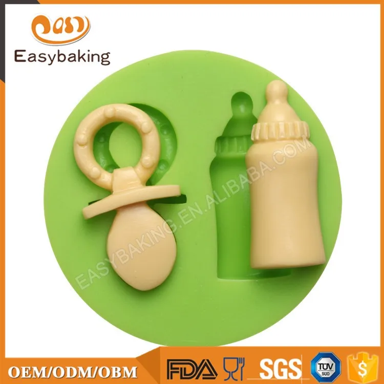 ES-1209 Pacifier and baby bottle shape silicone fondant tool cake decorating mold