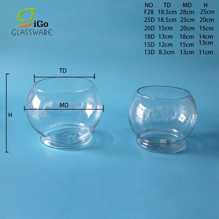 Wholesale Clear Round Glass Bowl Vase 10"inch Buy Fish Bowl Vase