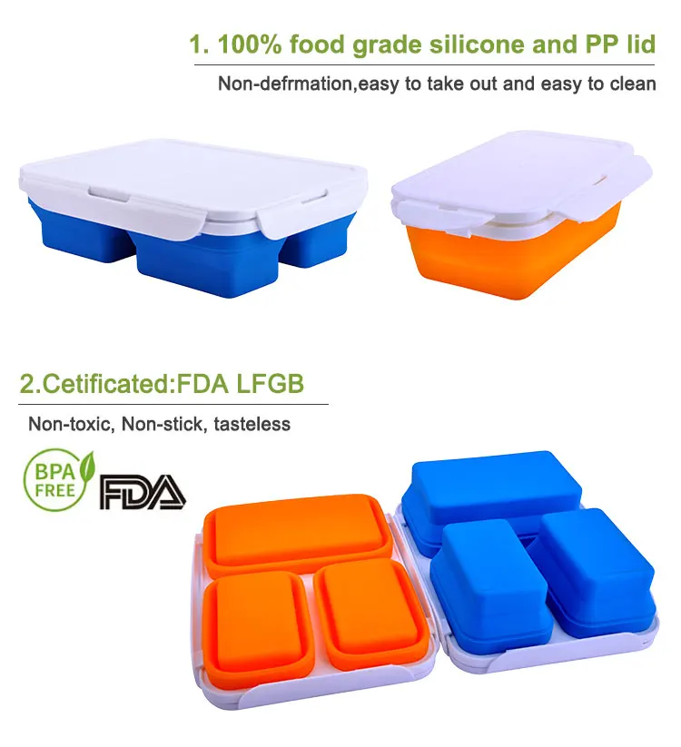 Eco Friendly Biodegradable Silicone Leakproof Kids Bento Lunch Box Buy Lunch Box Food