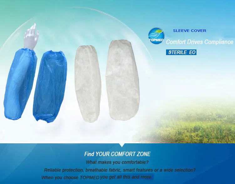 Disposable Food Grade Plastic Arm Sleeves/ Oversleeve White Polyethylene For Food Industrial