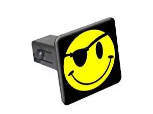 Smile Smiley Pirate Face - 1 1/4 inch (1.25") Tow Trailer Hitch Cover Plug Insert