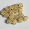 Hot Sale Opaque Colorful Acrylic Bow Beads Paved Silver Pot For DIY Jewelry Making