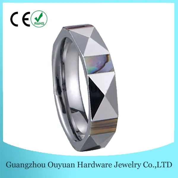 316L Stainless Steel Jewelry Men's Natural Sea Shell Koa Wood Stainless Steel Ring Dome comfort Fit