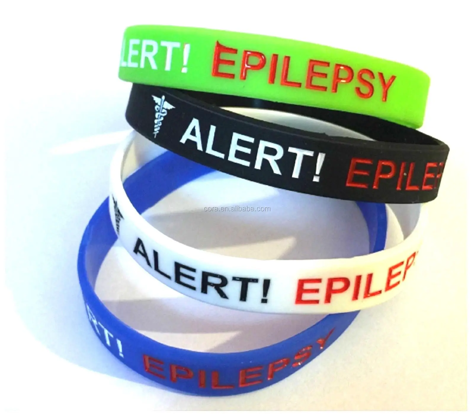 Epilepsy Medical Alert Silicone Wrist Band Bracelet Promotional Epilepsy Medical Alert Silicone Wrist