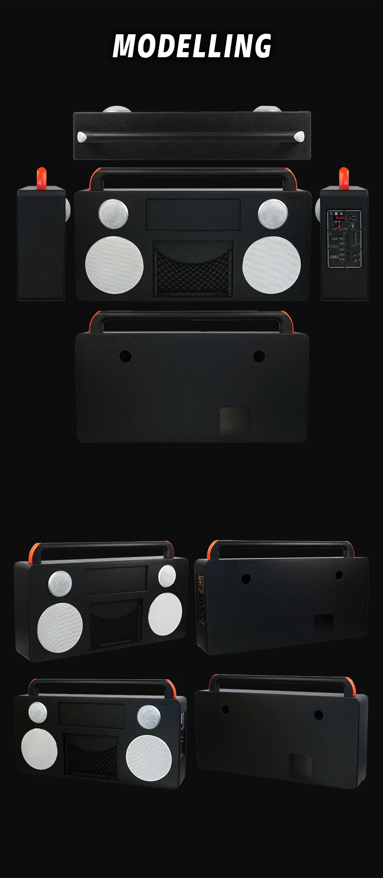 Dual 10 inch Bass colorful light speaker trolley speaker outdoor - ANKUX.COM