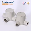 electrical conduit fitting pvc deep Plastic J / Box with 3 / three way entries