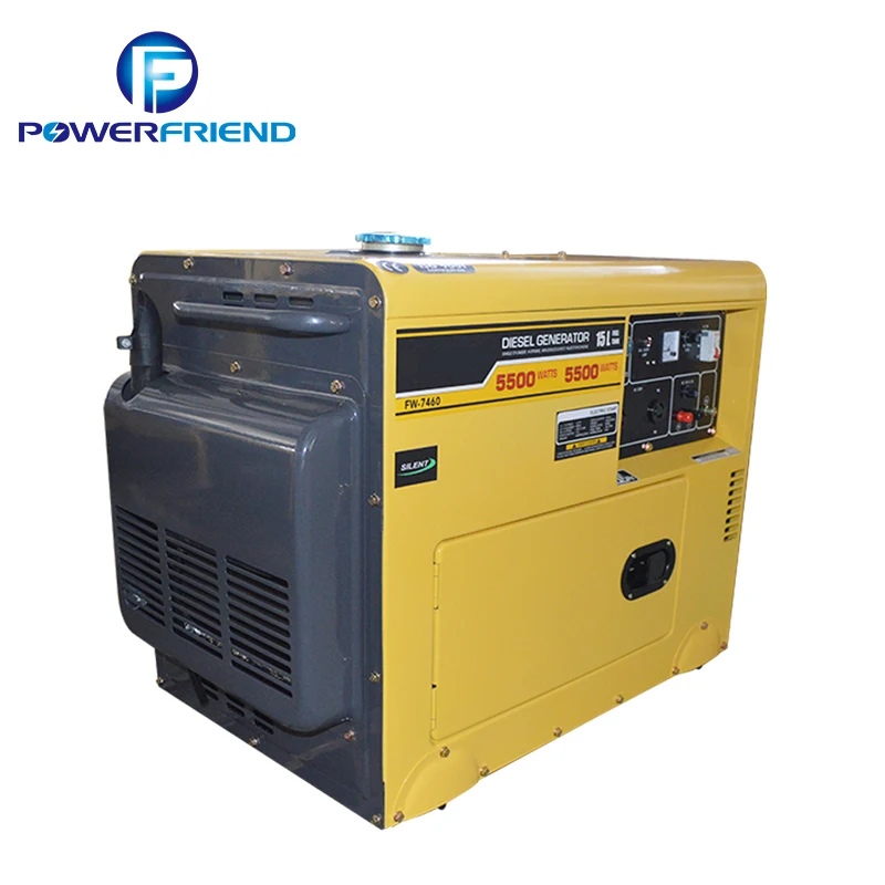 Portable 5kw 5kva Ac Single Phase Silent Diesel Electric Generator