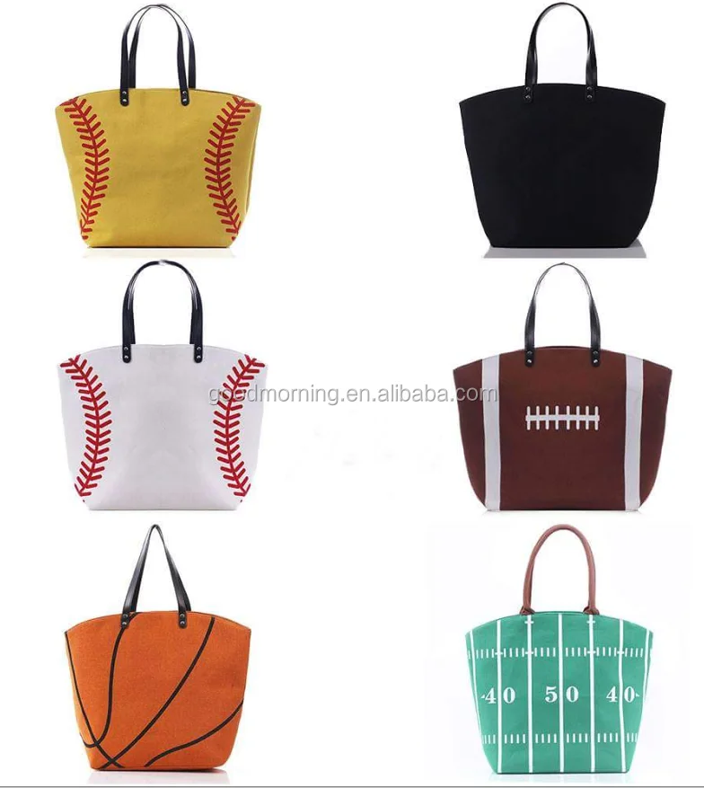softball canvas tote