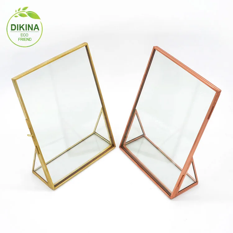 Short Double Sided Rectangle Glass Frame Pendant Hinged/ Frosted Glass