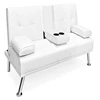 2 seater Italy leather folding futon sofa cum wall beds