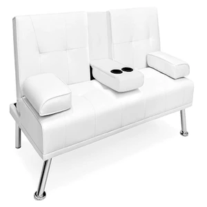2 Seater Italy Leather Folding Futon Sofa Wall Beds