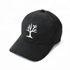 custom embroidery six panel black sports hat blank cotton structures cap