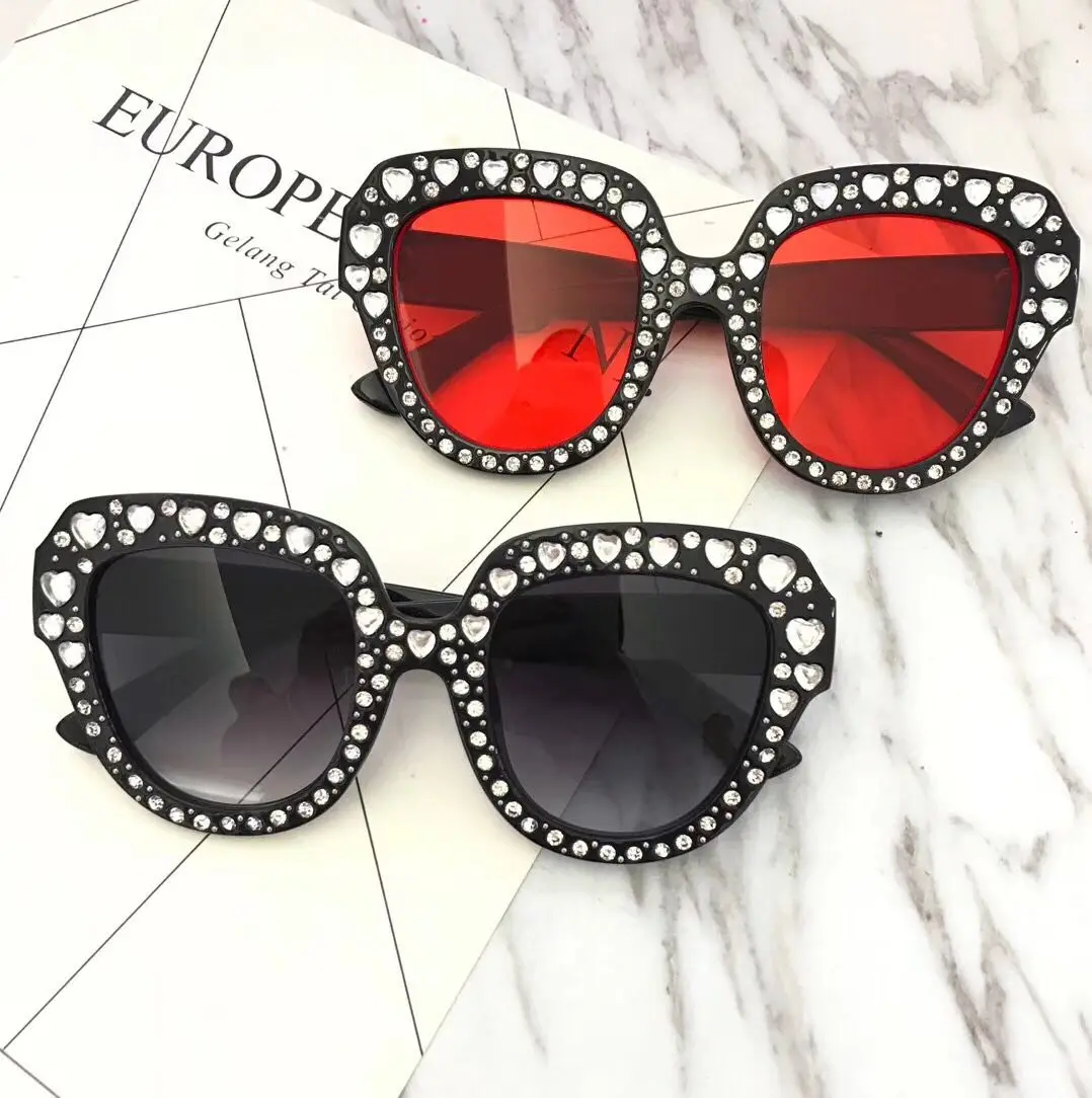 Vintage Square Rhinestone Sunglasses