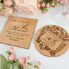 Wooden coaster save the date for gift