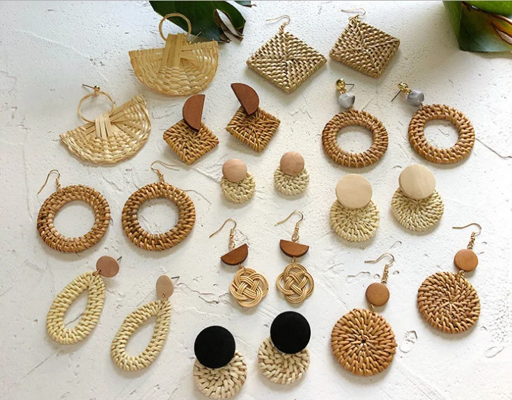 Thread Crochet Earrings Jewelry Woman Handmade Thread Woven Earrings