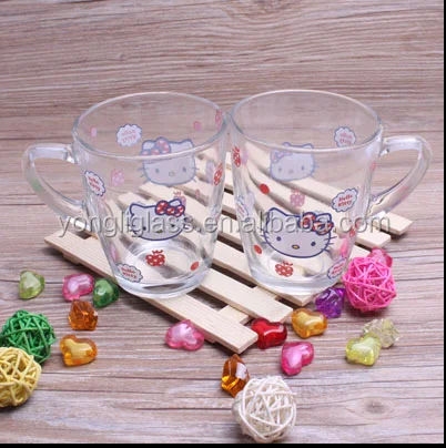New products hello kitty drinking glass, bulk drinking glass, drinking water milk beer glass
