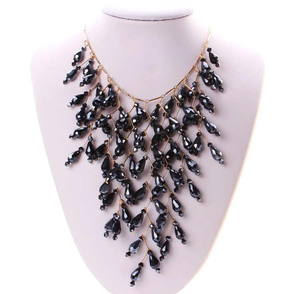 2015 joyas de cristal de bohemia, Bisuteria al por mayor china collar de cristal