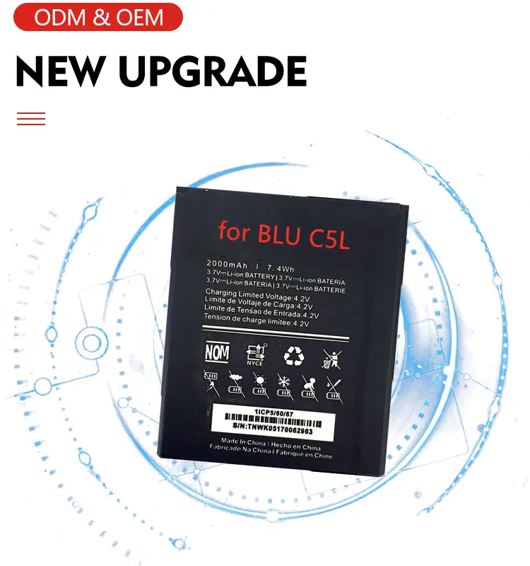 Factory Wholesale Original Mobile Phone Battery C775840200l C706045200P for BLU C 5 5(2017) LTE 5L Replacement