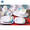 47pcs square porcelain sets with breakfast team of plates bowl coffee sugar tea sets