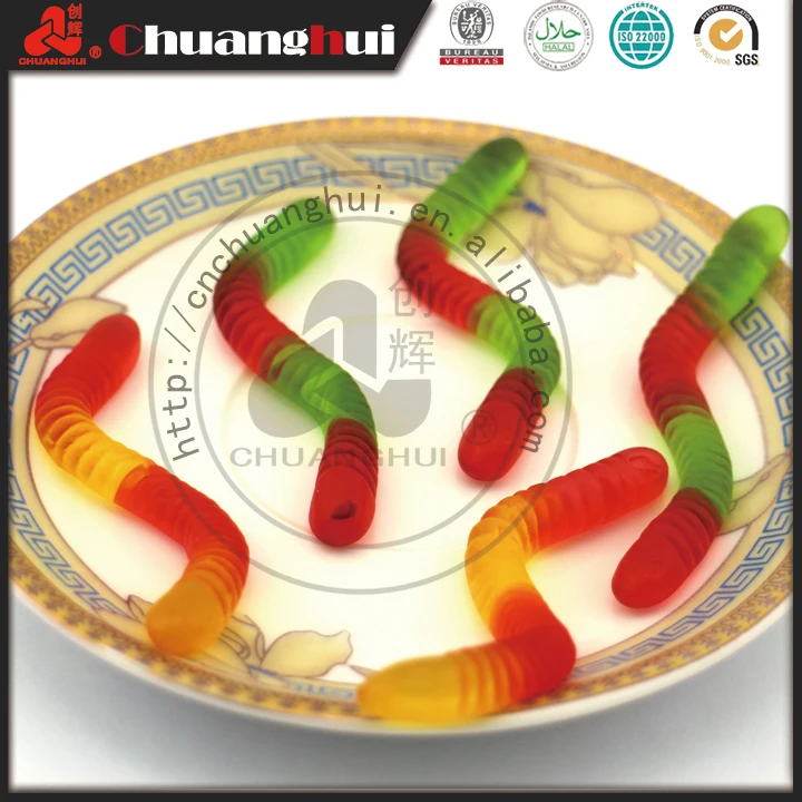 Bulk Earthworm Gummy Candy,Worm Shape Rubber Candy In Loose Packing